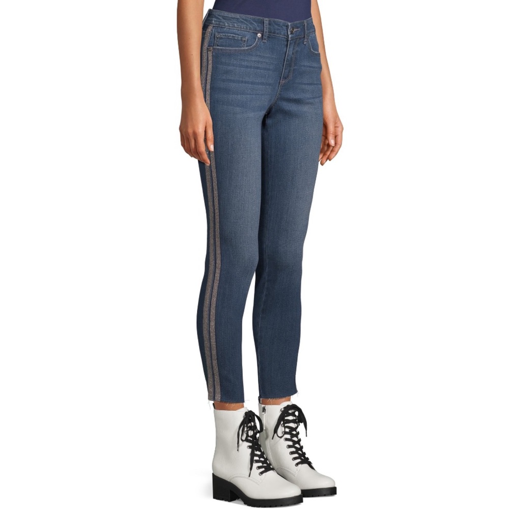 NWT Scoop Ankle Skinny Jean with Gunmetal Stripe